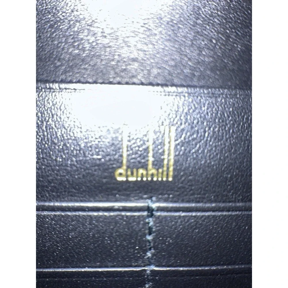 Dunhill *Mint*Smooth Black Leather Long Bifold Clean Wallet Mens/Womens Unisex